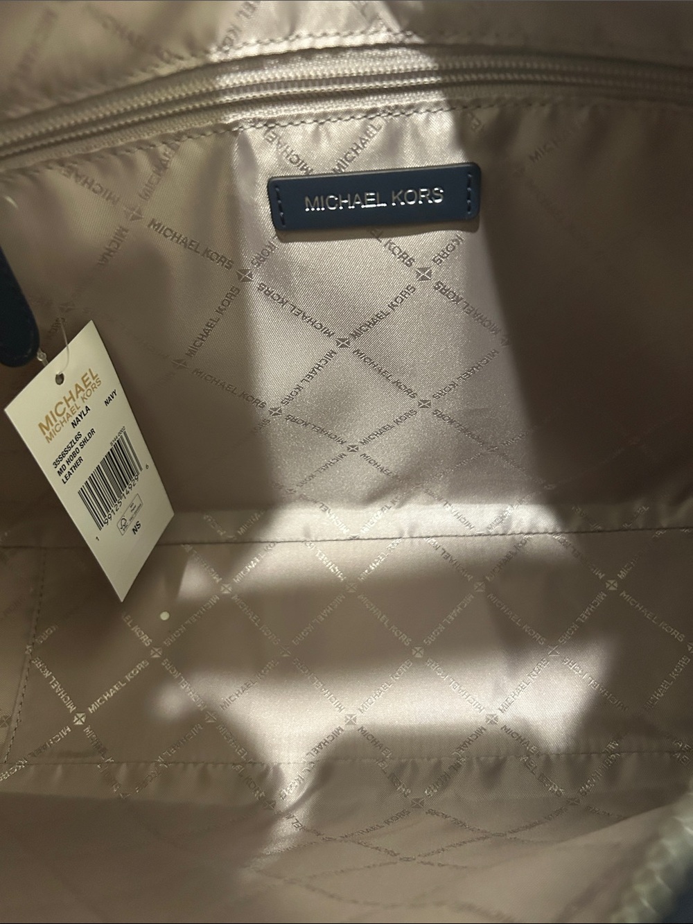 Michael Kors (NWT) Nayla Medium Navy Suede Hobo Shoulder Bag - Picture 11 of 14